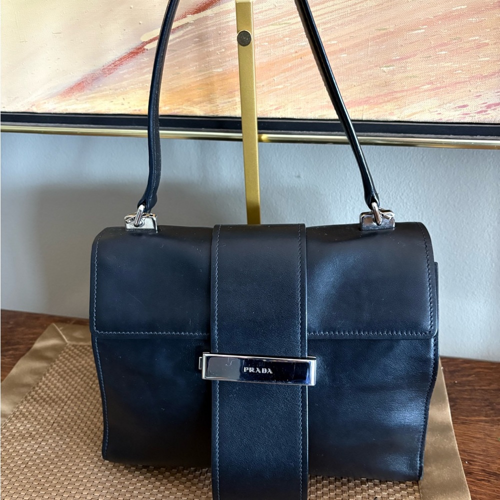 Prada Black City Calf Ribbon Bag